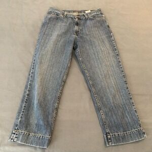 Eddie Bauer Jeans Womens 8 Tall Blue Med Wash High Rise Straight Denim 30x32